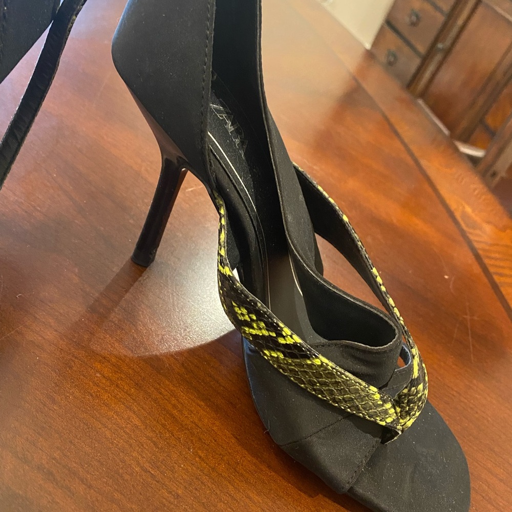 Zara python neon sandals
